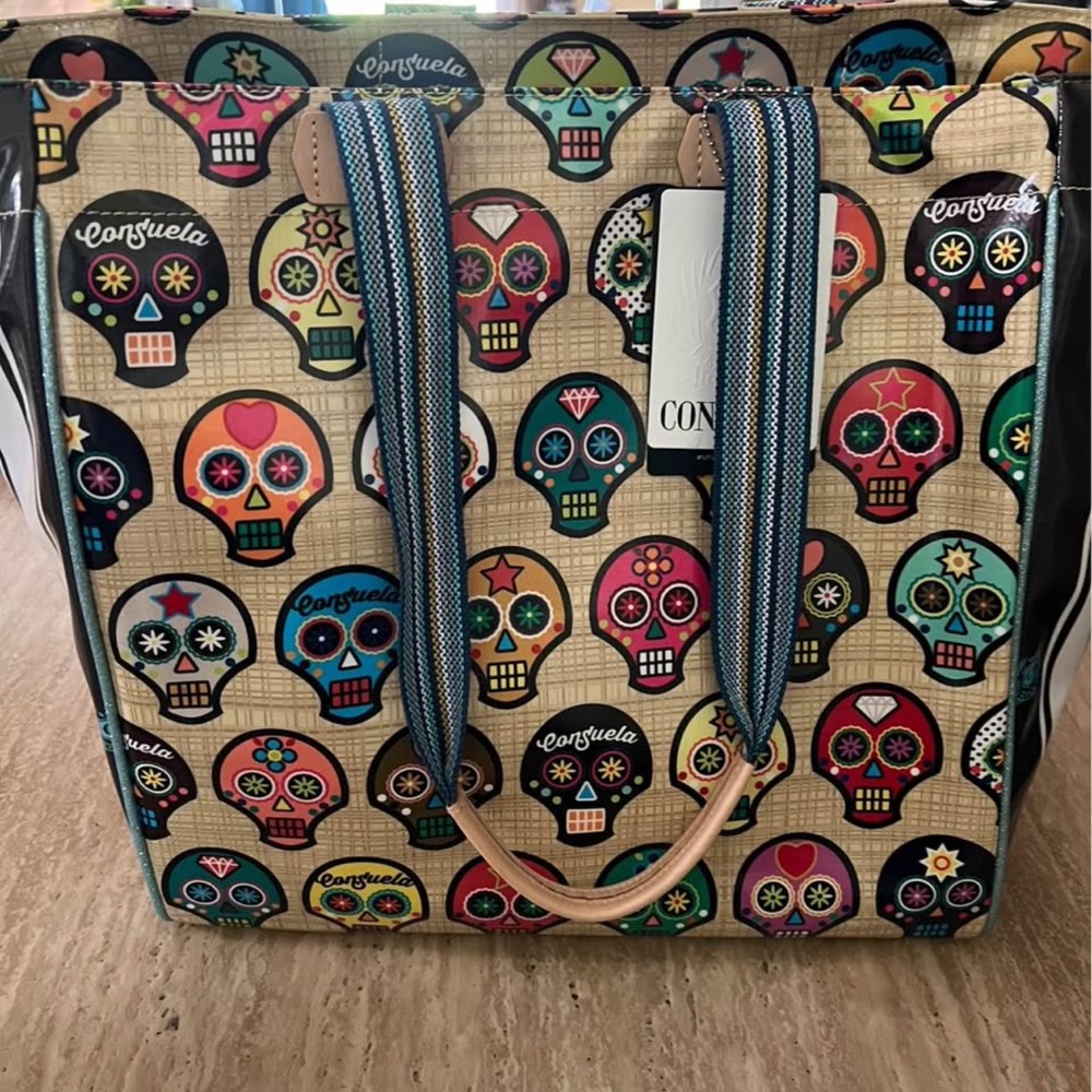 Consuela Colorful Skull Tote